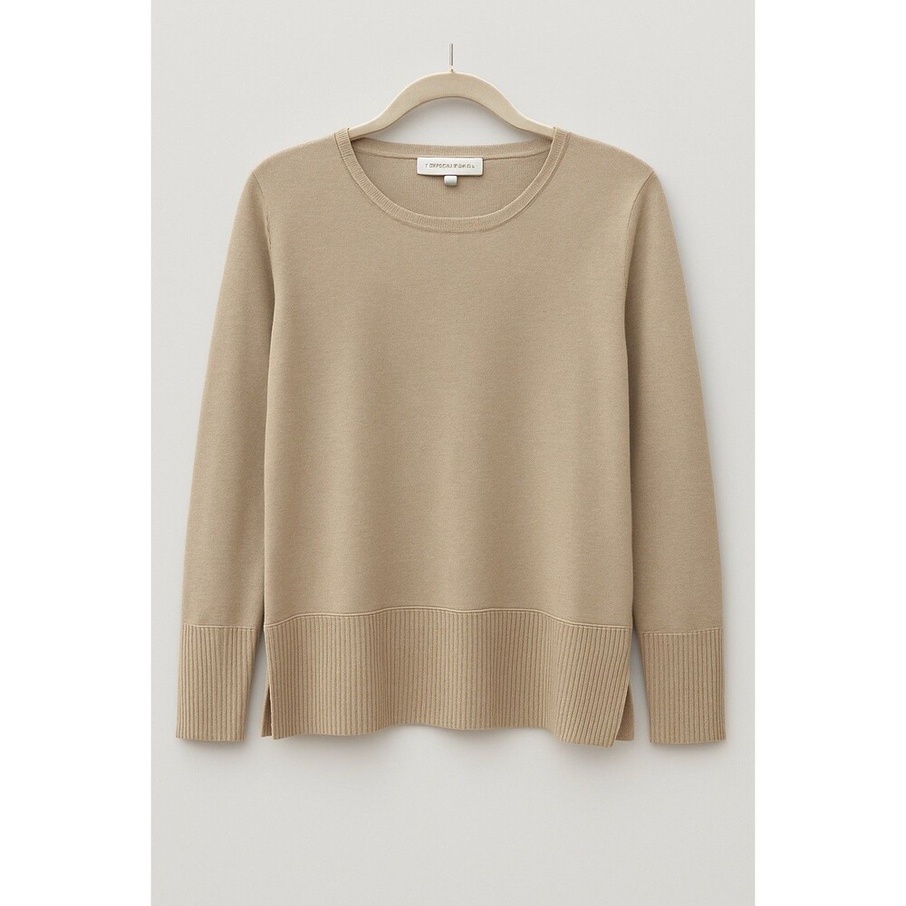 Bianco & Blu Sweater Women’s NWOT Size Large Beige Knit Cashmere  Made in Italy